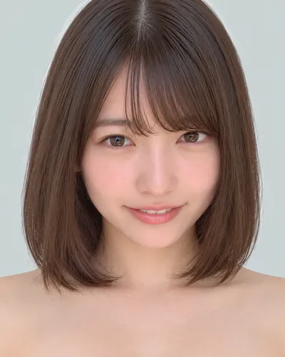 AI 生成人像 ff4fc555e94：面部，短发・迷你波波头（眉上齐刘海）