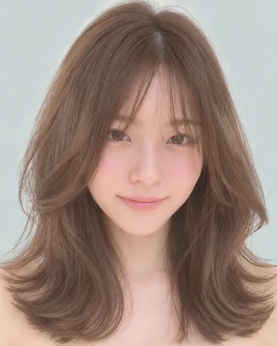 AI 生成人像 ff8d546961f：面部，中发・中发层次内扣一卷（柔米色）