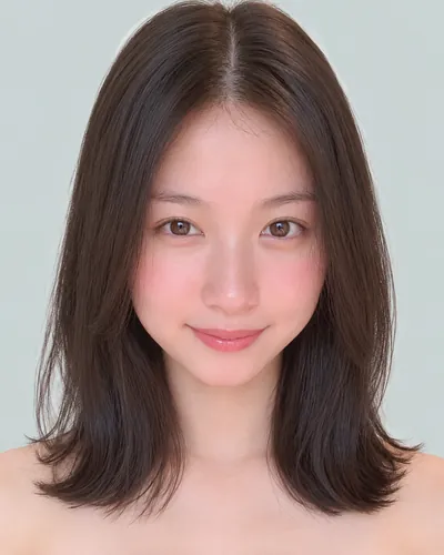 AI 生成人像 ffaa314bff5：面部，短发・齐切直发波波头（无刘海）