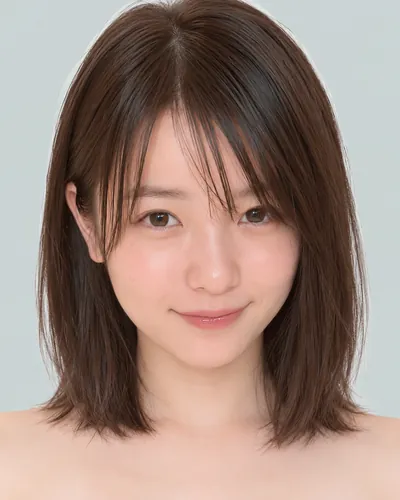 AI 生成人像 ffadc16064c：面部，短发・湿发感长刘海短波波头