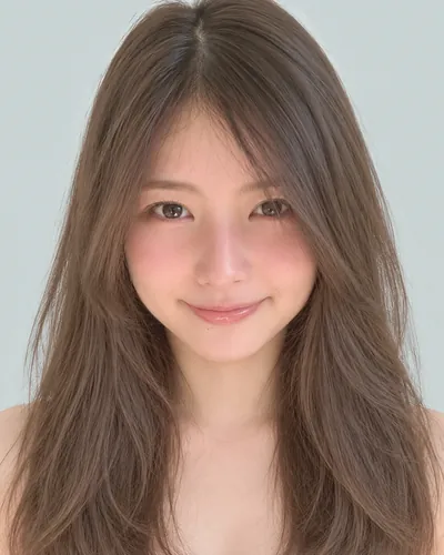 AI 生成人像 ffc01c32c22：面部，中长发・中长发脸周层次（奶茶米色）