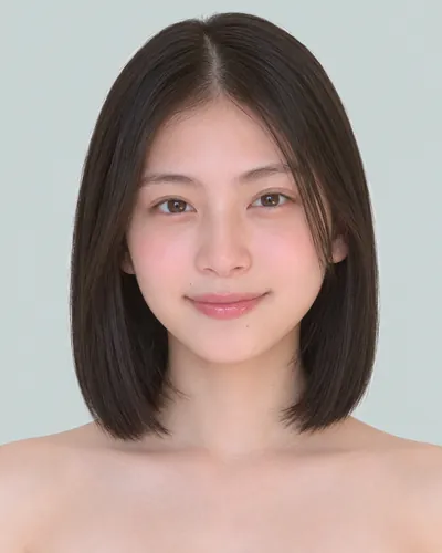 AI 生成人像 ffc84330831：面部，短发・齐切直发波波头（无刘海）