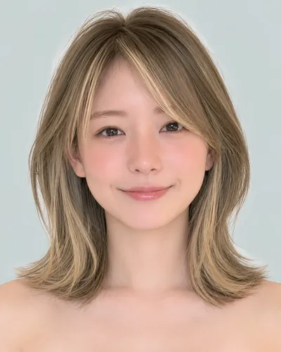 AI 生成人像 ffd9adb168d:面部,短发・挑染圆润短发