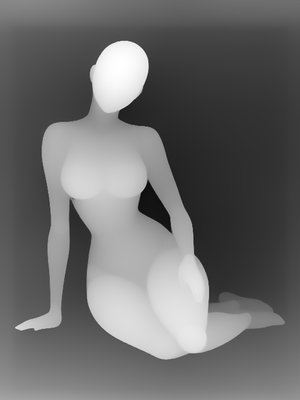 姿势深度图 P016：侧坐单手撑地・身体舒展（全身单人・性感系 · 坐姿 · 正面）